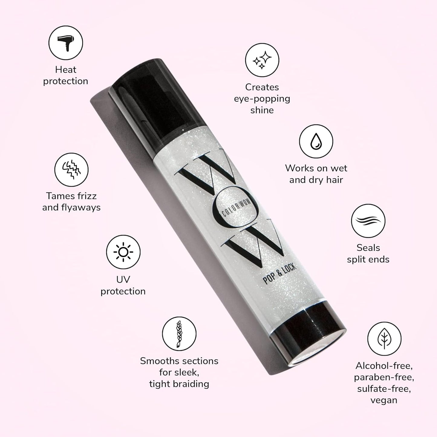 Pop + Lock Controle de Frizz + Sérum Brilhante da Color Wow 1.8 oz/ 55 mL