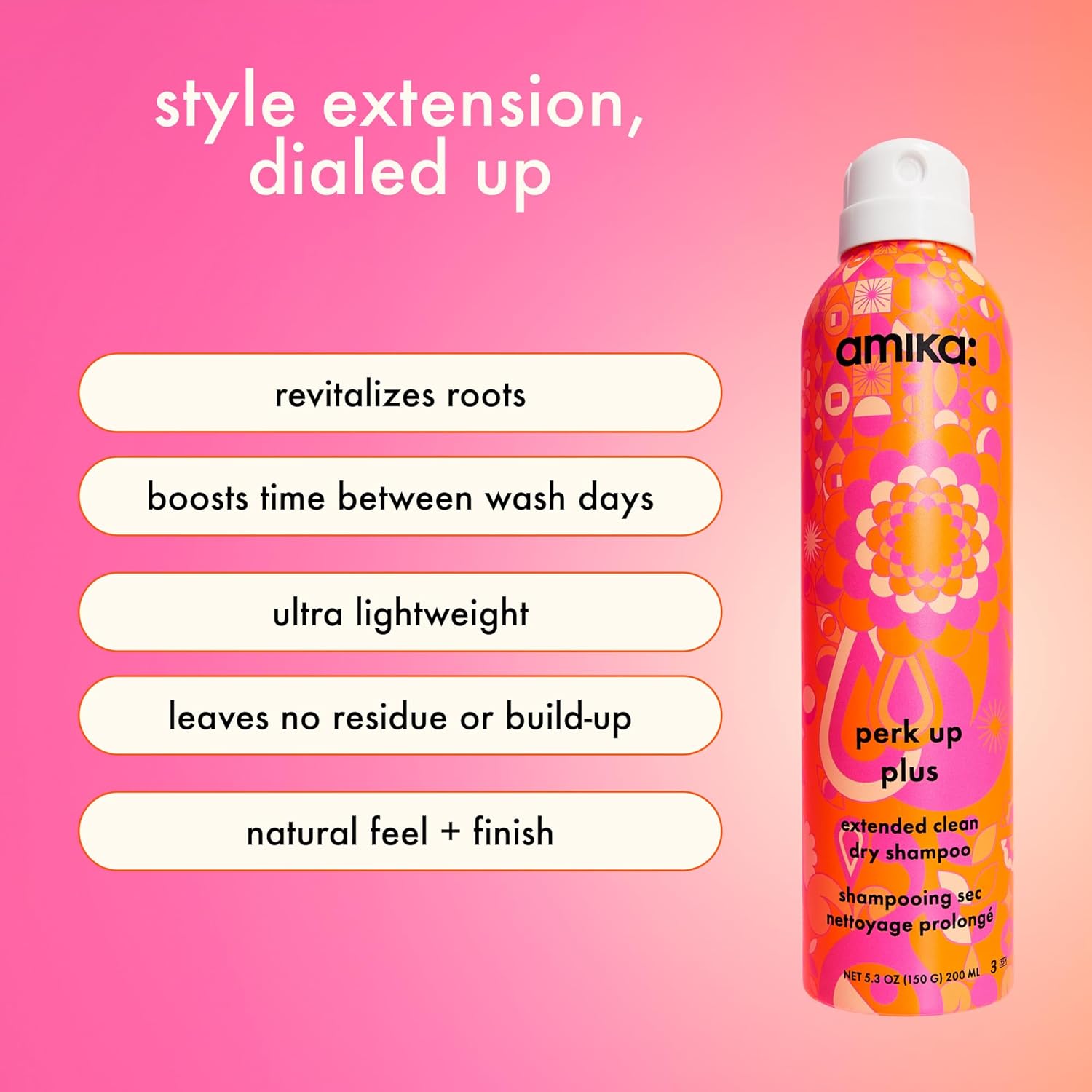 Mini Shampoo Seco Limpieza Extendida Perk Up Plus 68ml de Amika