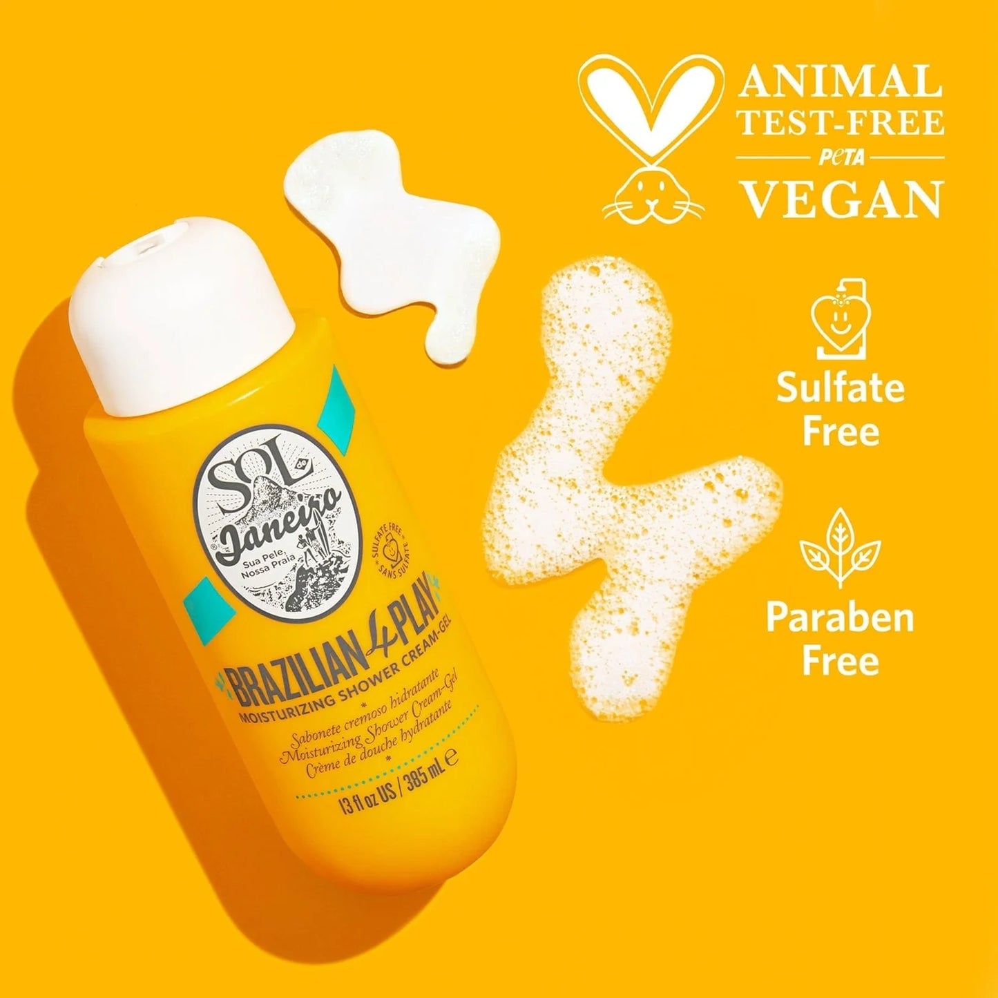 Mini Gel de Crema de Ducha Hidratante Brazilian 4 Play de Sol de Janeiro - 3 oz / 90 ml