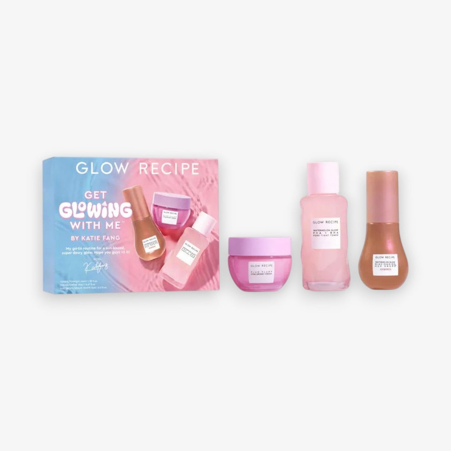Glow Recipe Get Glowing With Me Kit by Katie Fang with Hue Drops Tinted Serum