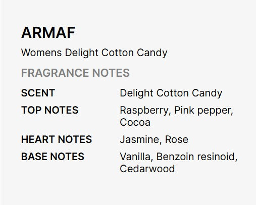 Armaf Ladies Delight Cotton Candy Eau de Parfum for Women - 3.4 FL OZ / 100 ML