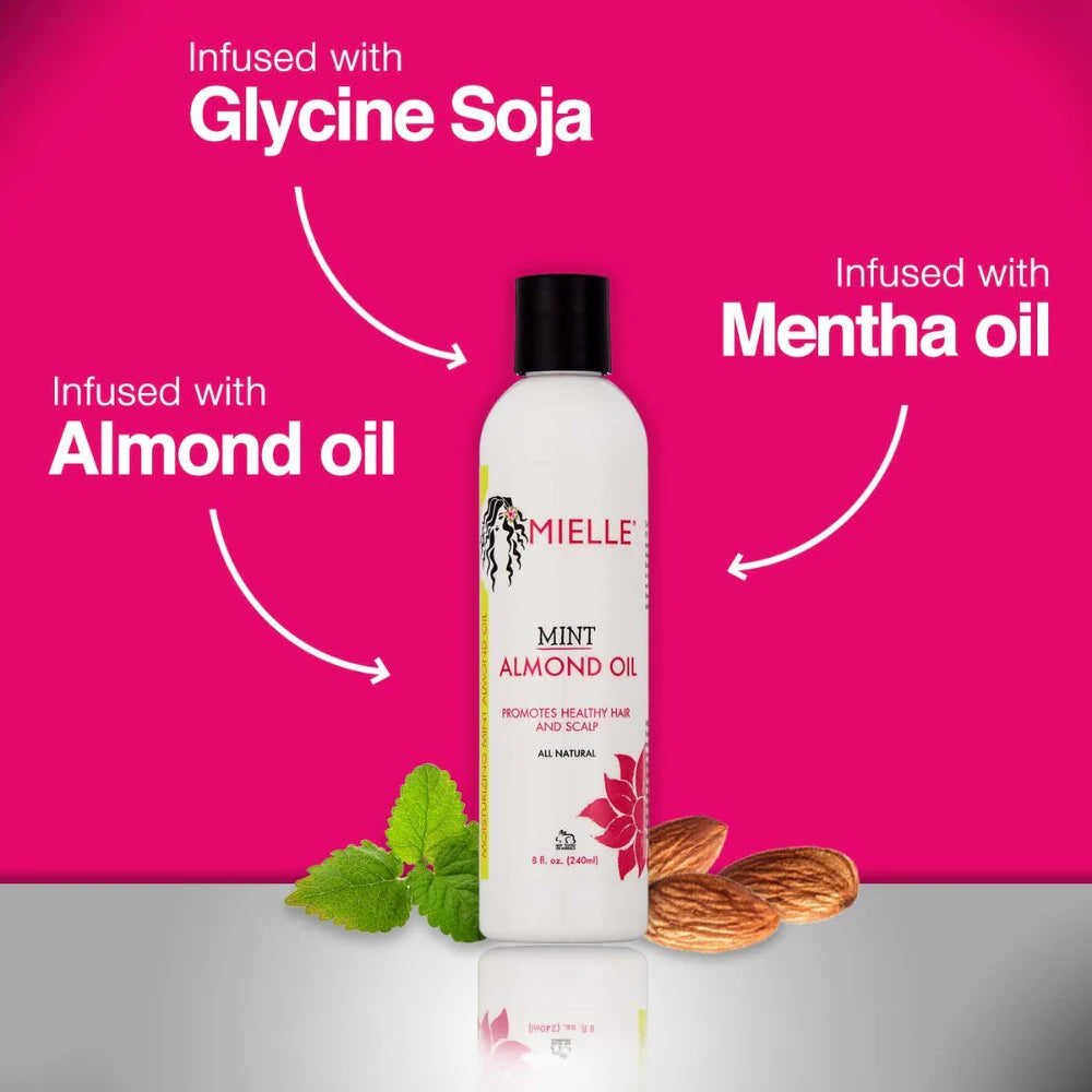 Aceite de Menta y Almendras de Mielle 8 oz / 240 mL