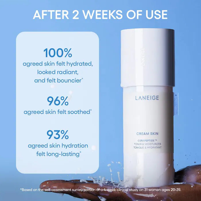 Laneige Cream Skin Refillable Toner & Moisturizer with Ceramides and Peptides 1.69 oz / 50 ml