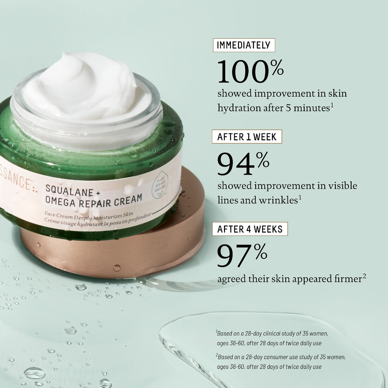 Biossance Squalane + Omega Repair Deep Hydration Moisturizer with Ceramides and Hyaluronic Acid