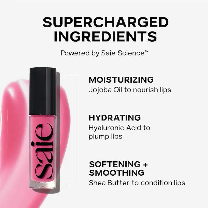 Aceite Brillo Labial Hidratante de Alto Brillo Glossybounce de Saie 0.17 oz / 5 ml