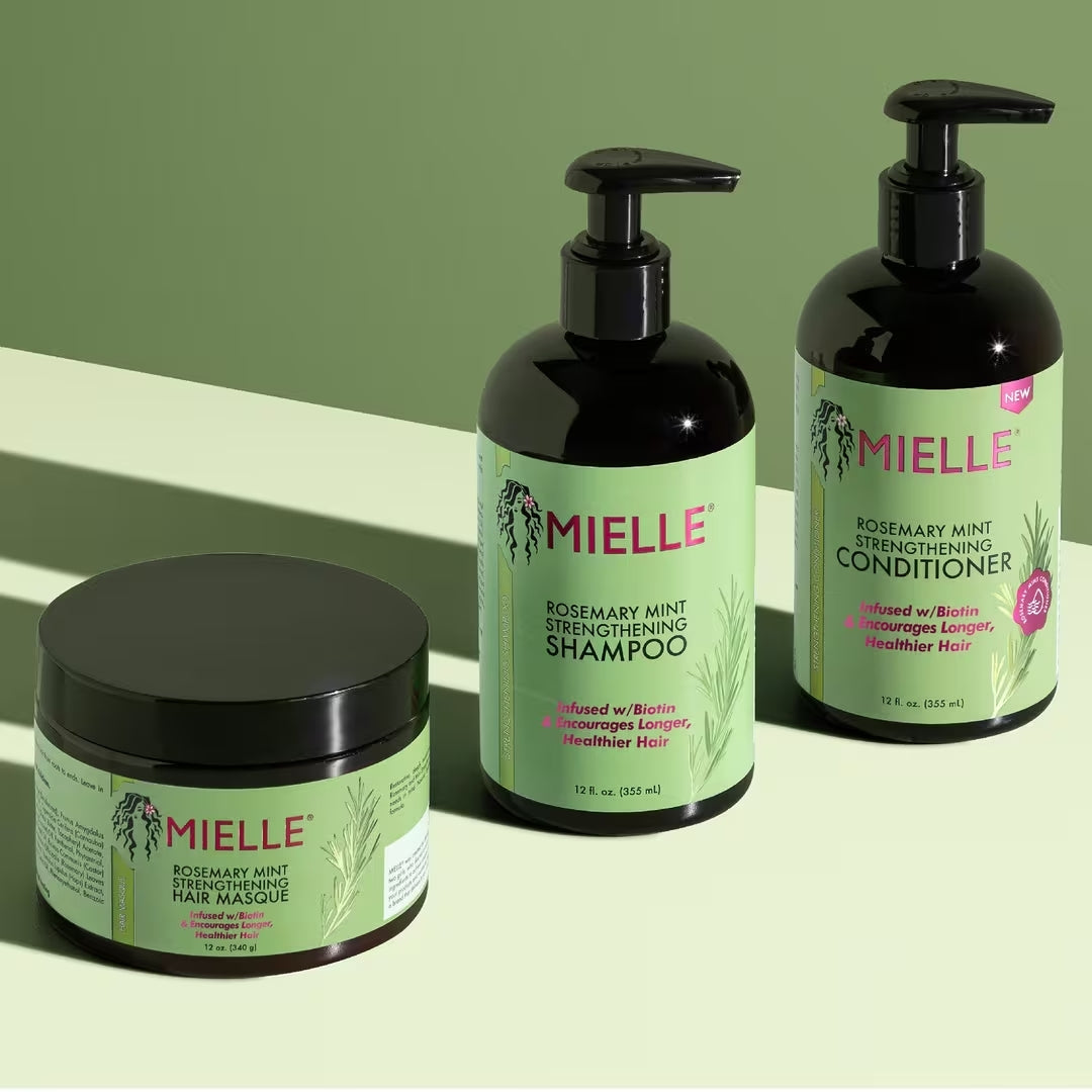 Máscara Fortalecedora para Cabelo de Alecrim e Hortelã da Mielle 12 oz / 340g