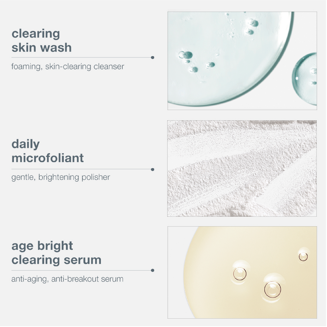 Kit de cuidado de la piel Clear and Brighten, juego de 3 piezas de Dermalogica 