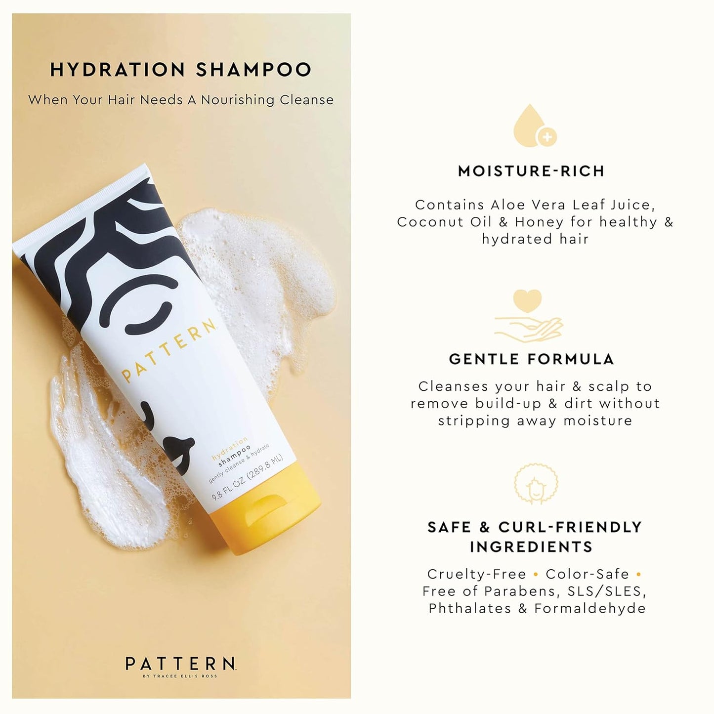 Shampoo Hidratante Pattern con Aloe y Miel