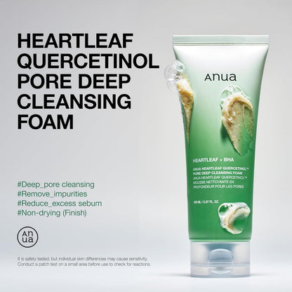 Espuma Limpiadora Profunda de Poros con Heartleaf y Quercetinol de Anua