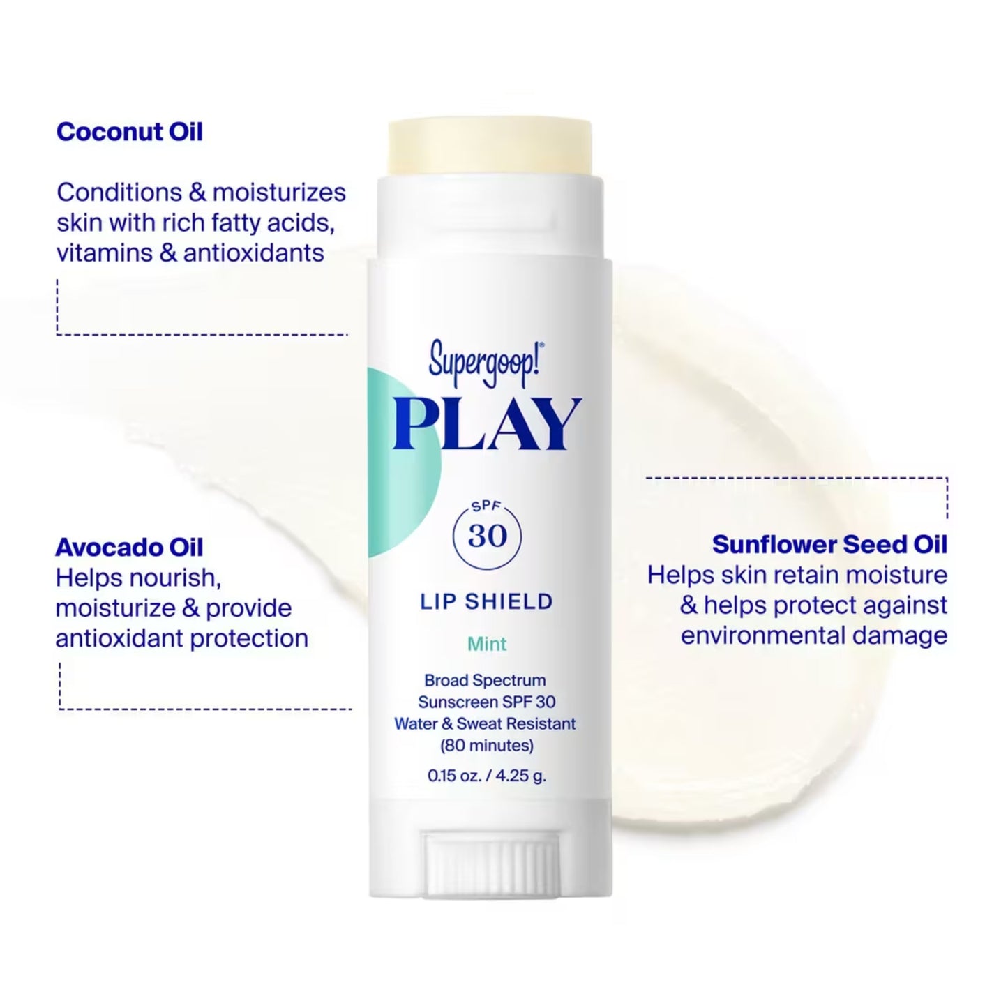 Supergoop! PLAY Lip Shield SPF 30 Mint Lip Balm 4.25g