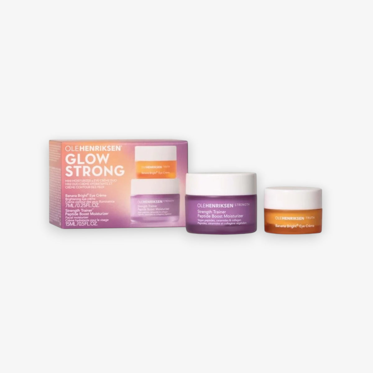 Mini Hidratante + Creme para Olhos Glow Strong da OLEHENRIKSEN - 2 Peças