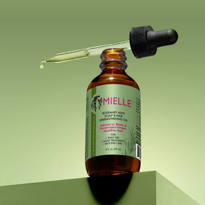 Aceite Fortalecedor de Cuero Cabelludo y Cabello de Romero y Menta de Mielle 2.0 oz / 59 mL