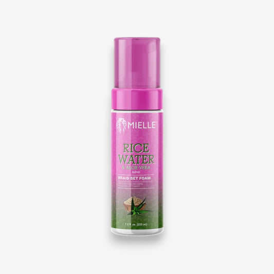 Espuma para Preparação de Tranças de Água de Arroz e Aloe Vera da Mielle 7.5 oz / 222mL