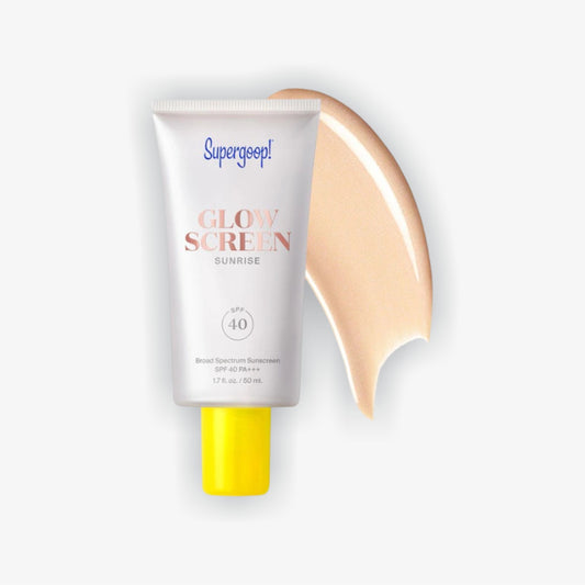 Protetor Solar Glowscreen FPS 40 da Supergoop! com Ácido Hialurônico + Niacinamida 1.7 oz / 50 mL