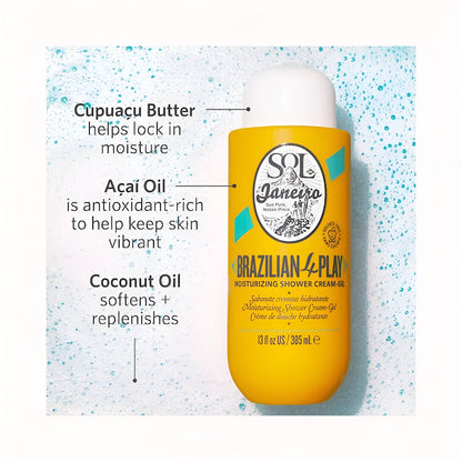 Gel de Crema de Ducha Hidratante Brazilian 4 Play de Sol de Janeiro - 13 oz / 385 ml