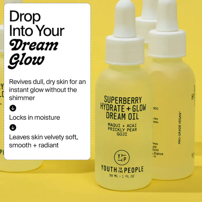 Youth To The People Superberry Hydrate + Glow Dream Oil with Squalane and Antioxidants 1 oz / 30 ml