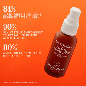 Youth To The People 15% Vitamin C + Caffeine Energy Brightening Serum for Uneven Tone 1 oz / 30 mL