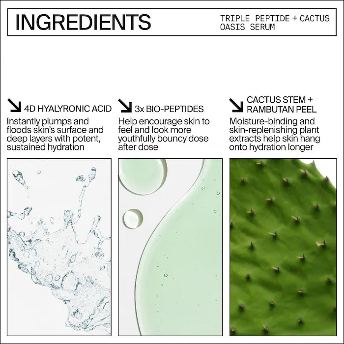 Sérum Hidratante y Reafirmante Triple Péptido Oasis con Ácido Hialurónico de Youth To The People 1 oz / 30 mL