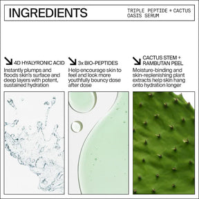 Youth To The People Triple Peptide Hydrating + Firming Oasis Serum with Hyaluronic Acid 1 oZ/ 30 mL