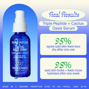 Youth To The People Triple Peptide Hydrating + Firming Oasis Serum with Hyaluronic Acid 1 oZ/ 30 mL