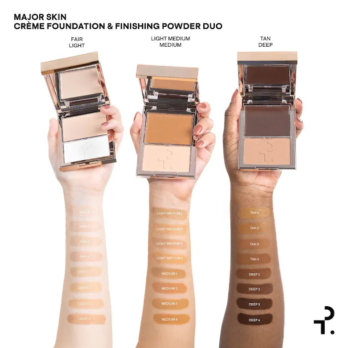Duo de Base em Creme e Pó Finalizador Major Skin da Patrick Ta