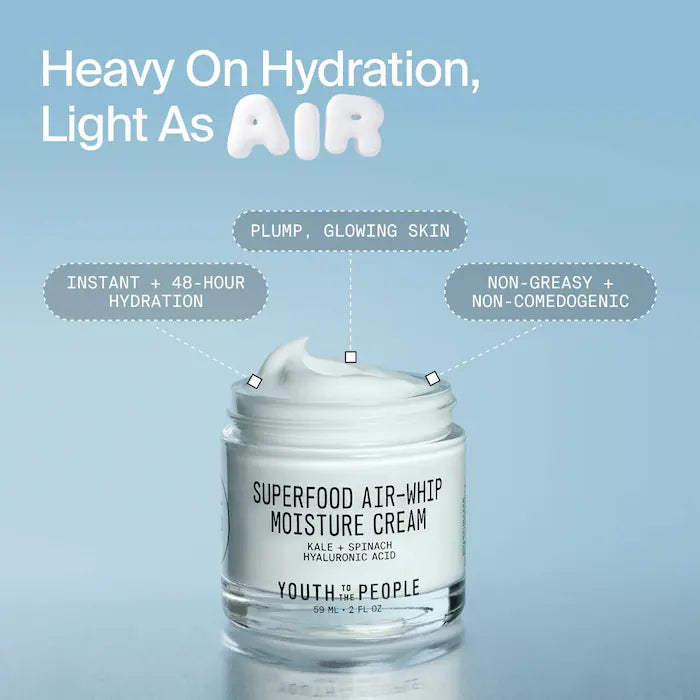 Youth To The People Superfood Air-Whip Lightweight Face Moisturizer with Hyaluronic Acid