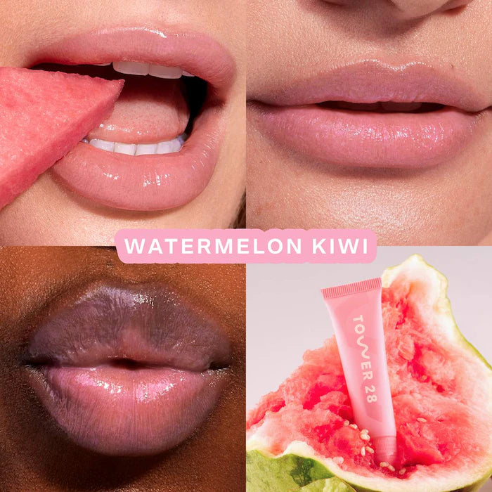 Tower 28 LipSoftie Hydrating Tinted Lip Treatment Balm 0.38 oz / 11 g Watermelon Kiwi