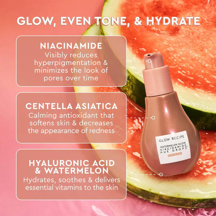 Glow Recipe Watermelon Glow Hue Drops Sun Glow Serum 1.35 oz / 40 mL