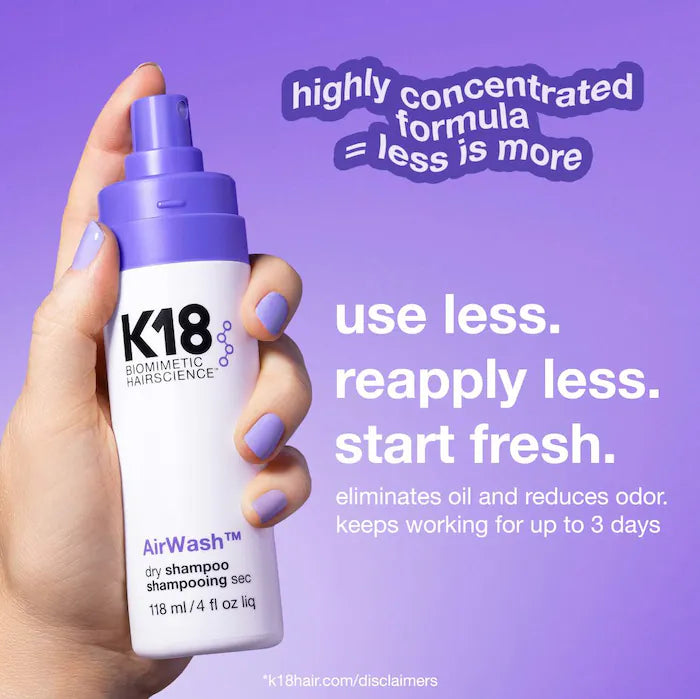 K18 AirWash Dry Shampoo 4 oz/ 118 mL