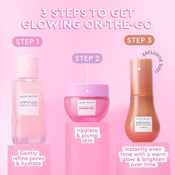 Glow Recipe Get Glowing With Me Kit by Katie Fang with Hue Drops Tinted Serum
