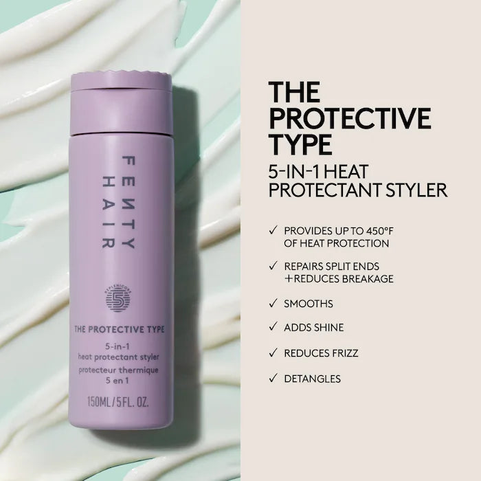 Creme de Pentear Protetor Térmico 5 em 1 The Protective Type da Fenty Beauty, 150 mL / 5 oz