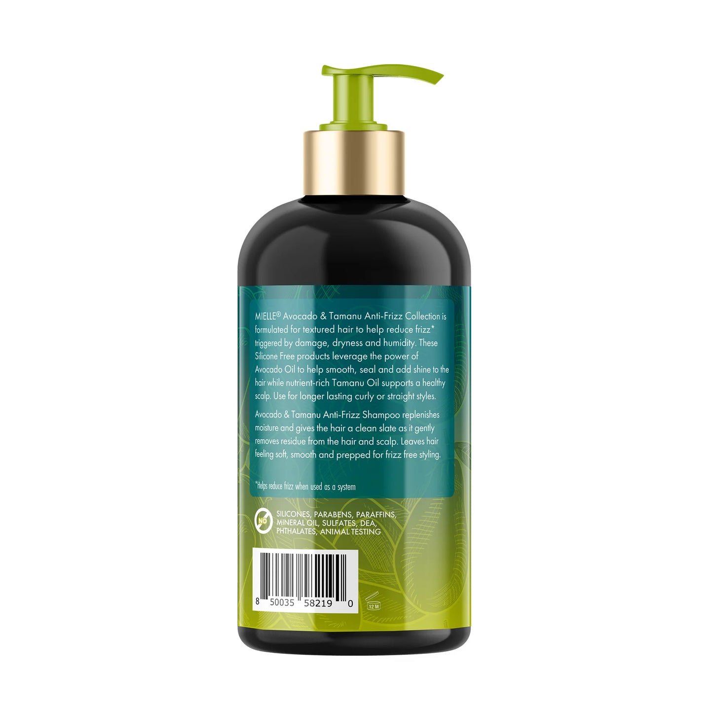 Shampoo Anti-Frizz de Abacate e Tamanu da Mielle 12.0 oz / 355mL