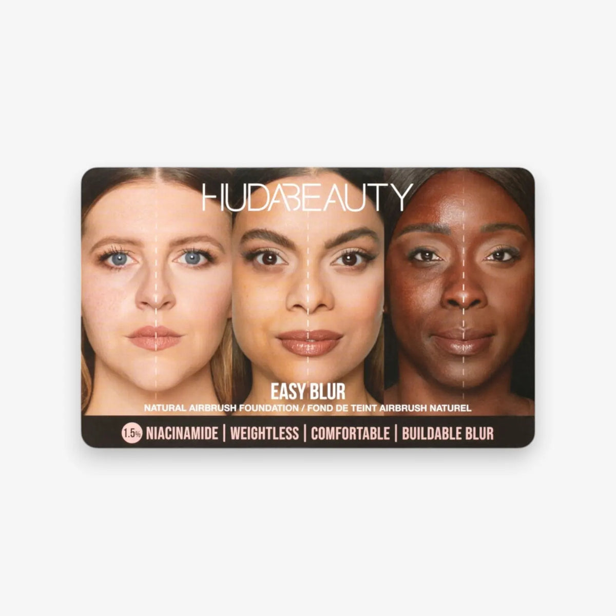 Huda Beauty Easy Blur Natural Airbrush Foundation Sample Packette 10 Shades